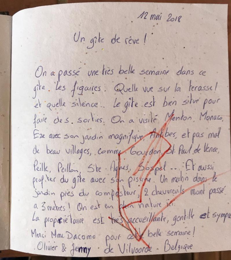 Les Figaires Villa L'Escarene Eksteriør billede